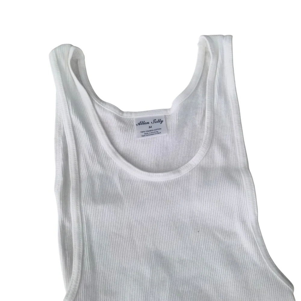 Allen Solly Unisex Ribbed Tank Top 3 Pack White Combed Cotton A-Shirt Medium